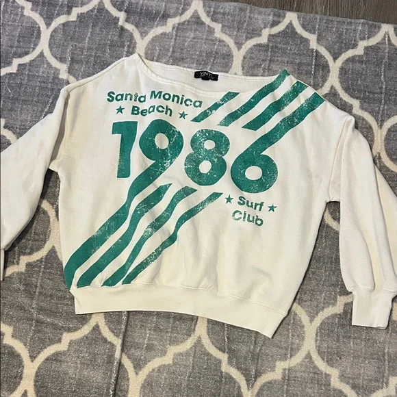 T.J.Maxx Off-the-Shoulder Sweater - White and Green - Picture 1 of 1